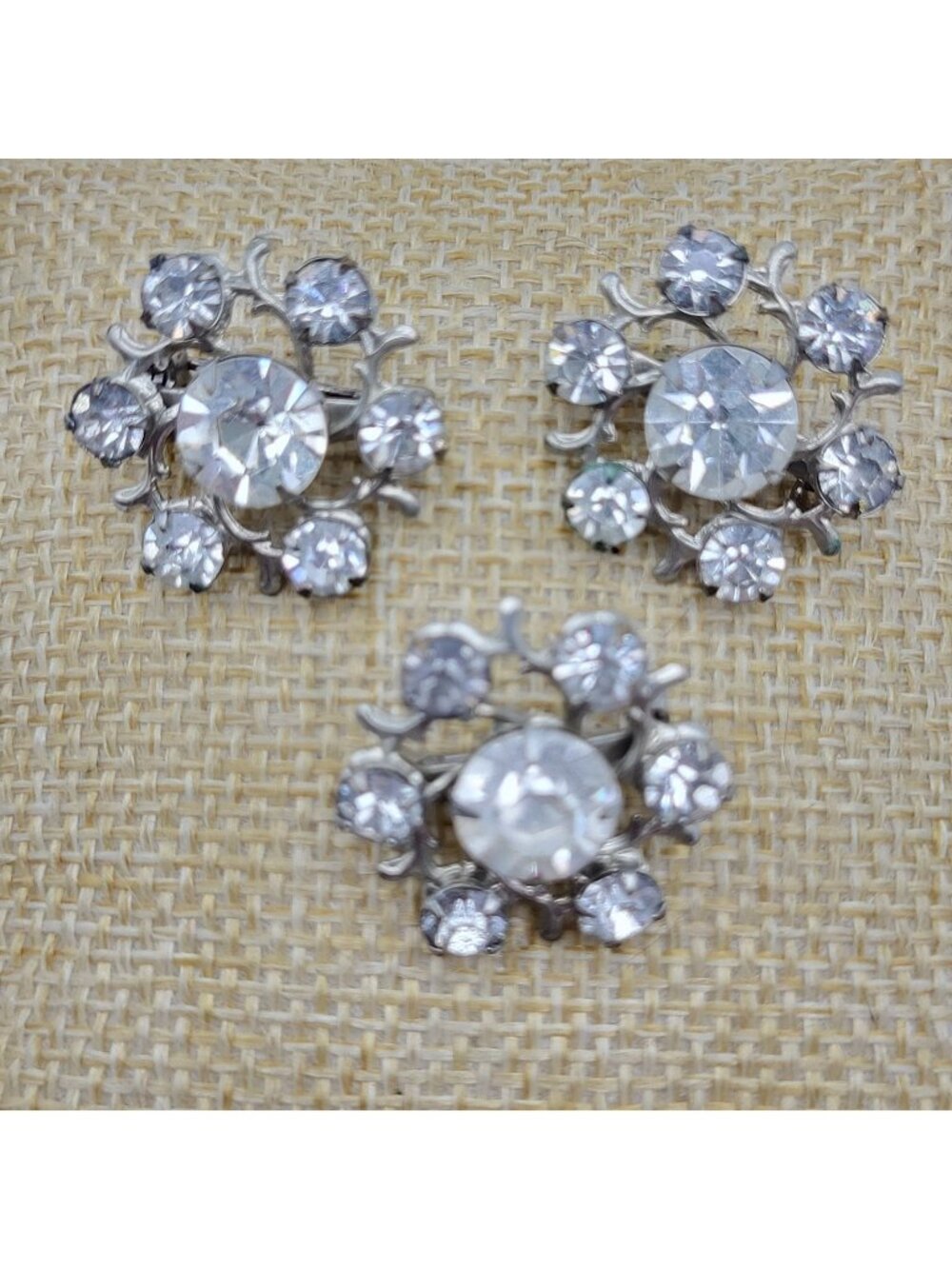 Vintage Scatter pin lot Clear rhinestone pins elegant bridal Estate jewelry